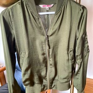 Hot Kiss olive green bomber jacket size small